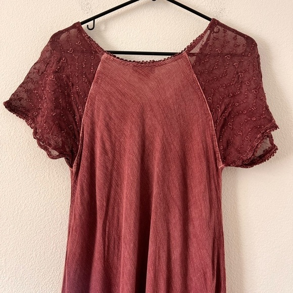 Sakkas Egan Magenta Long Embroidered Caftan Dress Embroidered Sleeves One Size - Picture 11 of 16